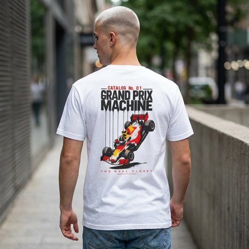 Grand Prix Machine Racing Tee — "Catalog No. 01" Formula Car Graphic Shirt